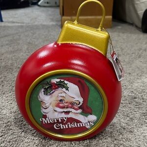 NWT Blow Mold Light Up Festive Red Santa Christmas Ornament